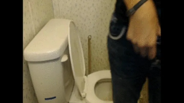 Sitting on the toilet