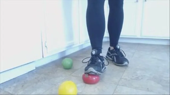 Crushing Rubber Balls In Reebok Sneakers