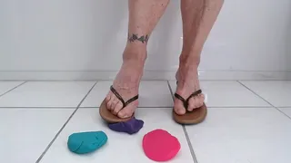 Play Doh Crushing In Flip Flops