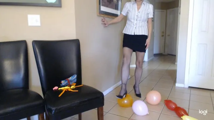 Balloon Blowing And Popping