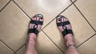 Toe Wiggling In Blingy Sandals