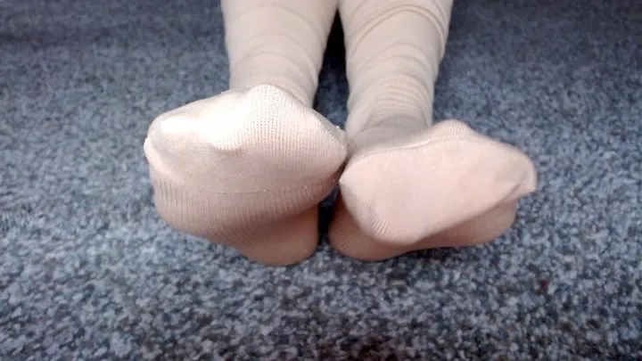 Toe Wiggling In Nude Compression Socks