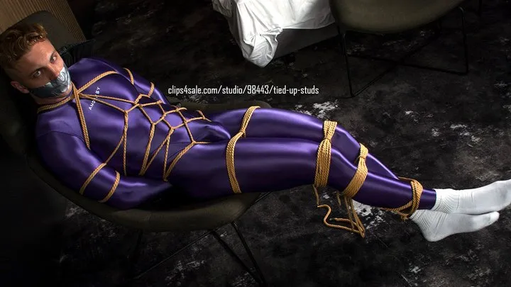 Aaron: Purple Superhero in Bondage