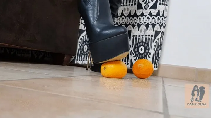 (090) Oranges Squeeze with High Heel Boots