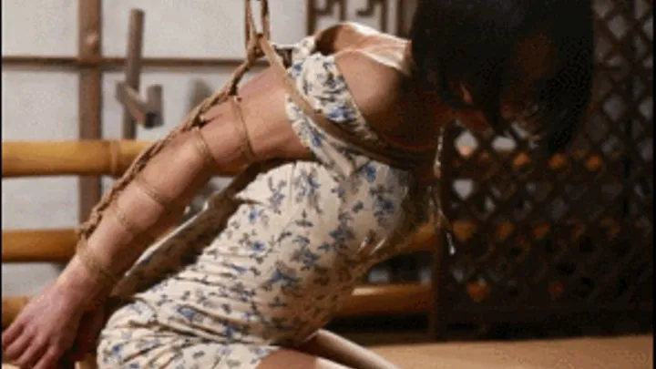 Rope bondage: crushed elbows& crotch rope