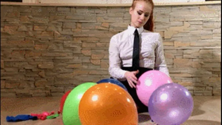 RedHead School-girl: Balloons play