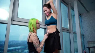 Hard belly punishment for little bitch