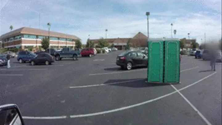 Porta Gloryhole Nerdy girl sucks cock in grocery store parking lot guy 6