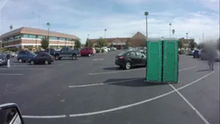 Porta Gloryhole Nerdy girl sucks cock in grocery store parking lot guy 6