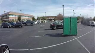 Porta Gloryhole Nerdy girl sucks cock in grocery store parking lot guy 4