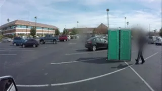 Porta Gloryhole Nerdy girl sucks cock in grocery store parking lot guy 7