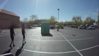 Porta Gloryhole BBW swallows cum in parking lot guy 4