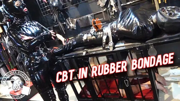 CBT in Rubber Bondage