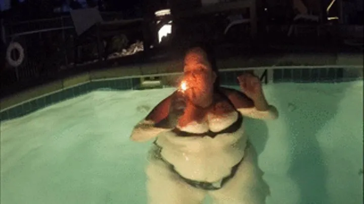 Late night smoke in the pool