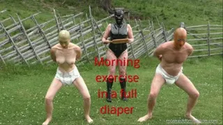 Morning exercise with a full diaper