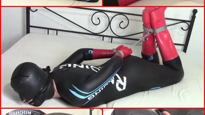 My amateur bondage, December 5, 2019: Hogtied in neoprene