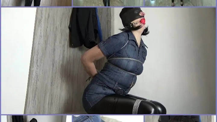 My amateur bondage, January 10, 2021: Denim dress and leather leggings