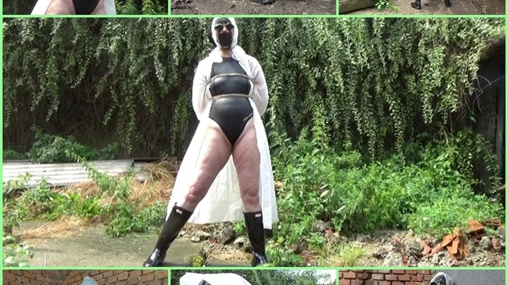 My amateur bondage, July, 6, 2022: Neoprene swimsuit and raincoat