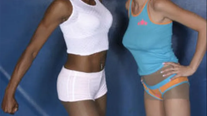 Interracial Olympian Pantyhose Mat Catfight