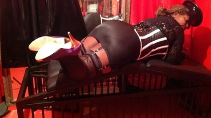 Red Latex boots Worship Talk on Camera