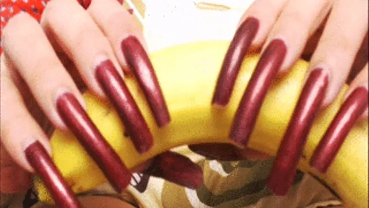 Nails scratching banana