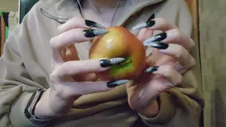 sharp nails pin apple