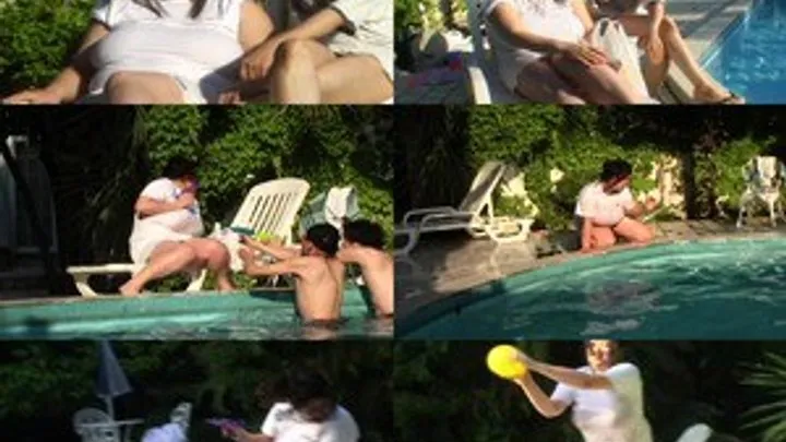 Men Attack Haughty Giantess By the Pool!