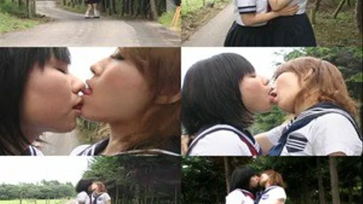 Kissing Schoolgirls on the Road!