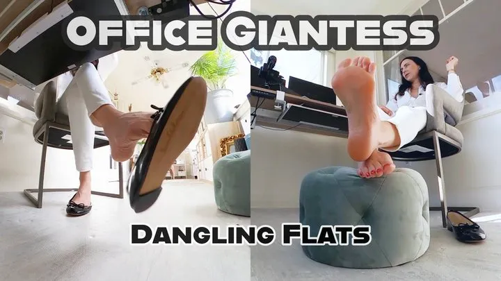 Office Giantess Dangling Flats- Your Boss Miss Stella Liberty is mad you are late to work, but you shrunk yourself by accident and need her help