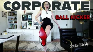 Corporate Ball Kicker -Stella Liberty Kicks You in the Nuts and Makes You Worship Her High Heels