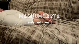 Cum on Jen's red toes 3