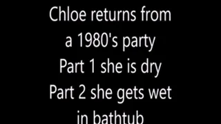 Chloe wearing 1980's Jeans in bathtub