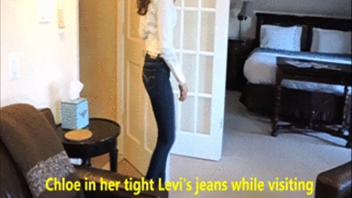 Chloe wears skintight levi's jeans PART 1 - DRY