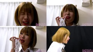 Momo Ninomiya - CLOSE-UP of Japanese cute girl SNEEZING