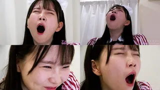 Kozue Fujita - CLOSE-UP of Japanese cute girl YAWNING