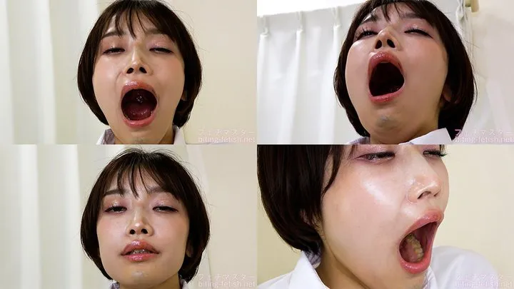 Sumire Tanba - CLOSE-UP of Japanese cute girl YAWNING