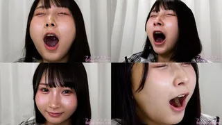 Kana Yura - CLOSE-UP of Japanese cute girl YAWNING