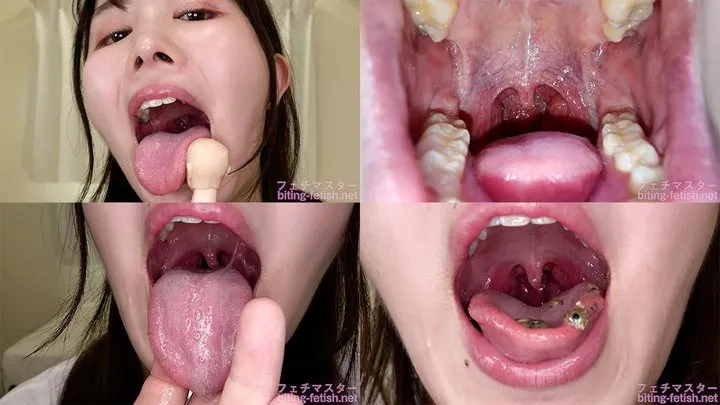 Machi Ikuta - Showing inside cute girl & amp ; #039 ; s mouth, chewing gummy candys, sucking fingers, licking and sucking human doll, and chewing dried sardines mout-191