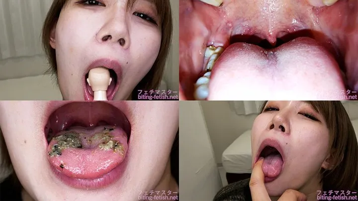 Yumeru Kotoishi - Showing inside cute girl's mouth, chewing gummy candys, sucking fingers, licking and sucking human doll, and chewing dried sardines