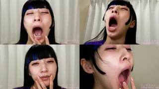 Meru Adachi - CLOSE-UP of Japanese cute girl YAWNING