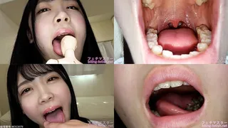 Akari Minase - Showing inside cute girl's mouth, chewing gummy candys, sucking fingers, licking and sucking human doll, and chewing dried sardines mout-180