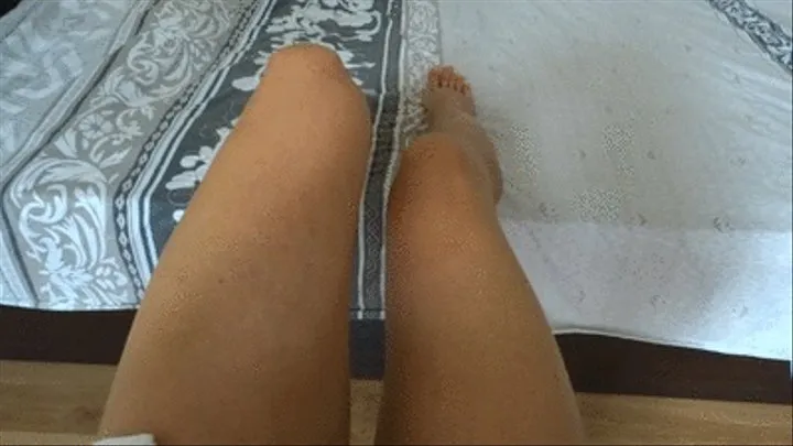 Playing with my long tanned legs - higher view