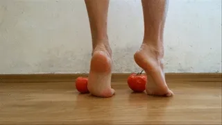 Crushing tomatoes barefoot