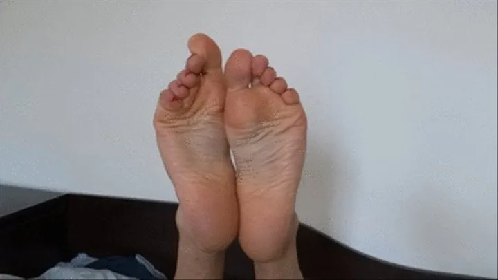 Foot play - close view of my soles and toes plus red nails