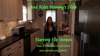 Elle Finds Step-Mommy's Dildo And Rides It On The Kitchen Counter. Starring Elle Voneva