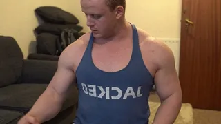 Pump up and Flexing Session for Cocky Musclegod