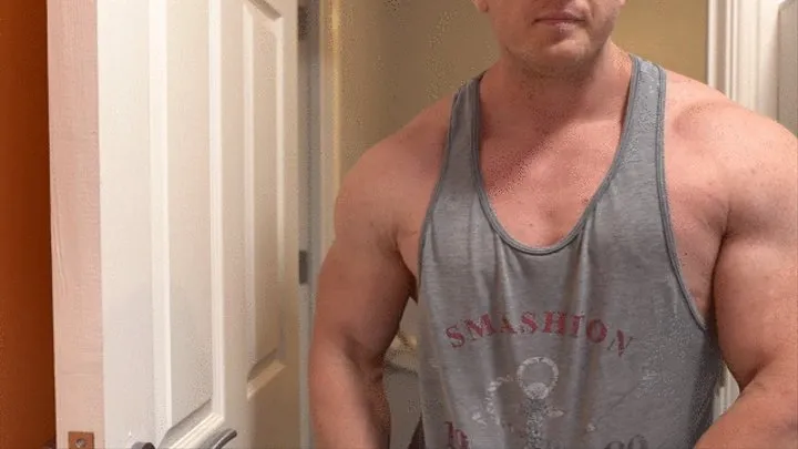 Flexing Huge Sexy Alpha Muscles while Jerking Meat