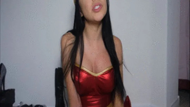 wonderwoman shiny tit worship custom