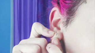 SUPER CLOSE-UP EARS | wearing earrings