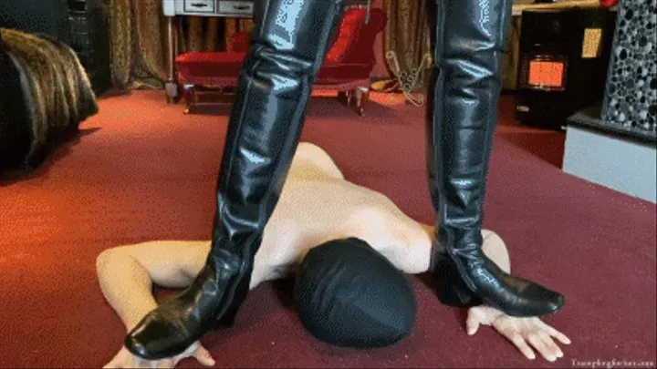 Leather Boots Trampling by Mistress Jo
